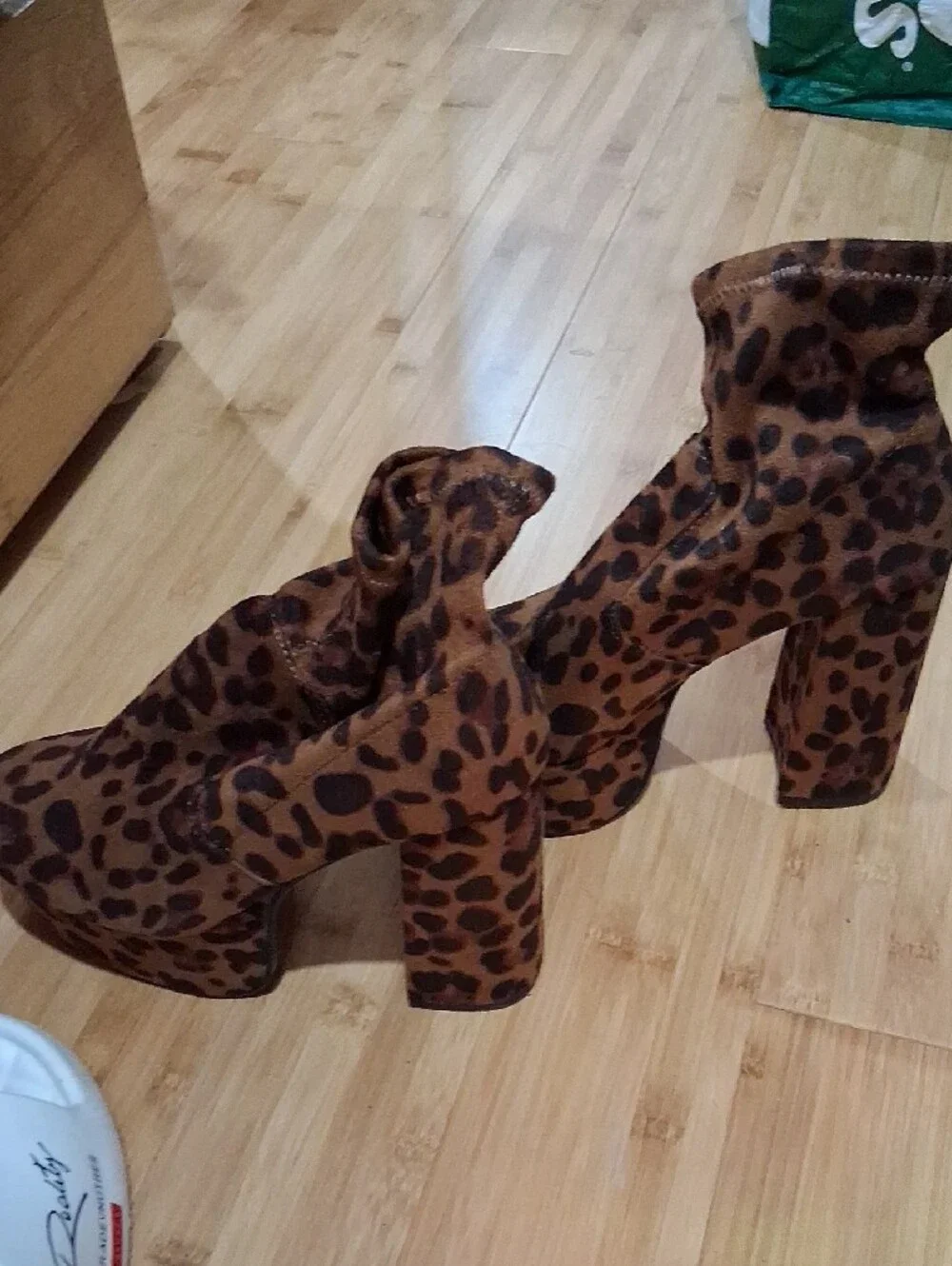 Forever 21 Leopard-Print Platform Sock Boots - Brown/Black